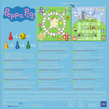 Настільна гра Свинка Пепа: Лудо + Змії і Драбини 2 в 1 (Peppa Pig: Ludo + Snakes & Ladders 2 in 1), бренду Trefl, для 1-4 гравців, час гри < 30хв. - 2 - KUBIX