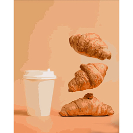 Картина за номерами Круасани та кава з собою (40х50 см)