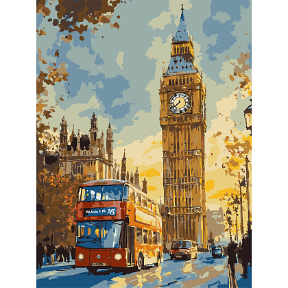 Картина по номерам Лондонский вечер (30х40 см), бренду Strateg - KUBIX