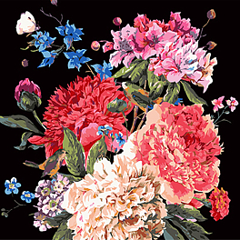 Картина за номерами Квіткова гармонія (40х40 см)