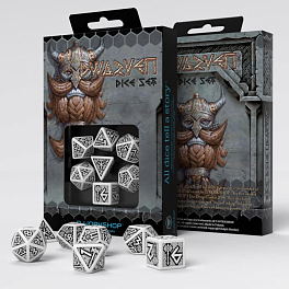 Набір кубиків Dwarven White & black Dice Set (7шт.)