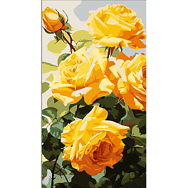 Картина по номерам Желтые розы (50х25 см)