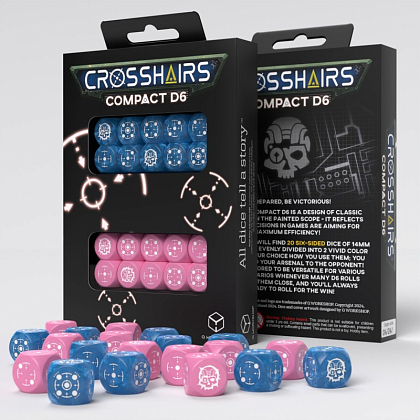 Набір кубиків Crosshairs Compact D6: Blue & Pink Dice Set, бренду Q-Workshop - KUBIX