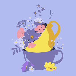 Картина за номерами Присмак квіткового чаю (20х20 см)