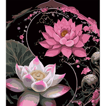 Картина за номерами Цвітіння лотоса (40х50 см), бренду Strateg - KUBIX