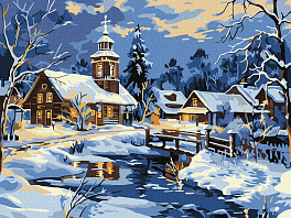 Картина по номерам Зимний городок (30х40 см)