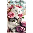 Миниатюра товара Картина по номерам Цветочные котята (50х25 см) - 1
