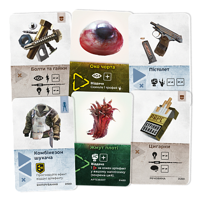 Настільна гра Зона. Таємниці Чорнобиля (Zona: The Secret of Chernobyl), бренду Geekach Games, для 1-4 гравців, час гри > 60хв. - 15 - KUBIX