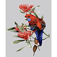 Миниатюра товара Картина по номерам Попугай в цветах (40х50 см) - 1