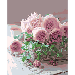 Картина за номерами Ніжні троянди (40х50 см) 