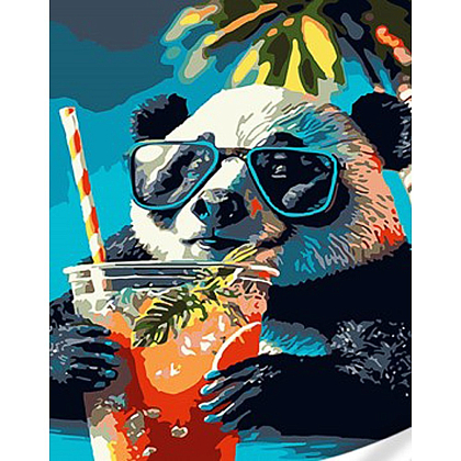 Картина по номерам Панда на отдыхе (30х40 см), бренду Strateg - KUBIX