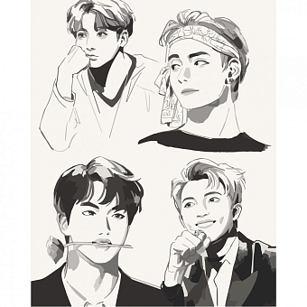 Картина по номерам BTS Fan Art (40х50 см) - KUBIX Картина по номерам BTS Fan Art (40х50 см)