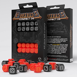 Набір кубиків Fortress Compact Black & Red D6 Dice (20)