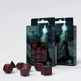 Набор кубиков Runic Black & red Dice Set