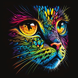 Картина по номерам Красочный котенок (40х40 см)