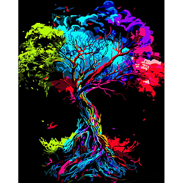 Картина по номерам Радужное дерево (40х50 см)