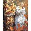 Миниатюра товара Картина по номерам Белый и рыжий кот (40х50 см) - 1