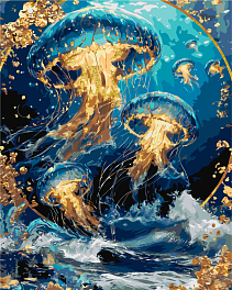 Картина по номерам Свет медуз над волнами (40х50 см)