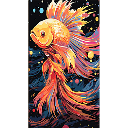 Картина по номерам Золотая рыбка (50х25 см)