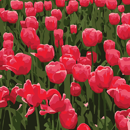 Картина за номерами Червоні тюльпани (20х20 см), бренду Strateg - KUBIX
