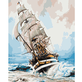 Картина по номерам Корабль на волнах (40х50 см)