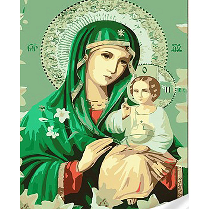 Картина за номерами Ікона Божої Матері Нев'янучий цвіт (30х40 см), бренду Strateg - KUBIX