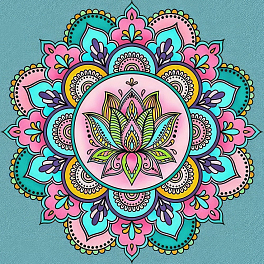 Набор для росписи-антистресс Мандала с цветочным орнаментом (30х30 см)