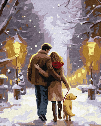 Картина по номерам Сімейна прогулянка (40х50 см), бренду Ідейка - KUBIX