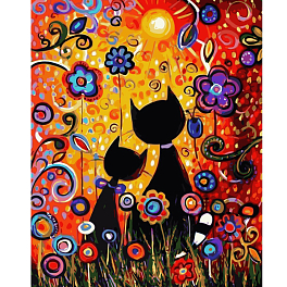 Картина по номерам Красочные котики (40х50 см)