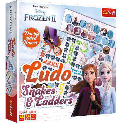 Настольная игра Ледяное Сердце II: Лудо. Змеи и Лестницы (Frozen II: Ludo. Snakes and Ladders), бренду Trefl, для 2-4 гравців, час гри < 30мин. - KUBIX