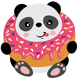 Картина за номерами Панда з пончиком (20х20 см)