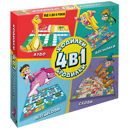 Настольная игра Ходилки-бродилки 4 в 1, бренду DreamMakers, для 2-4 гравців, час гри < 60мин. - 3 - KUBIX