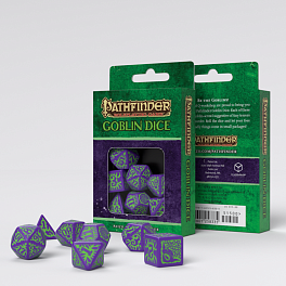 Набор кубиков Pathfinder Goblin Purple & green Dice Set (7шт.)