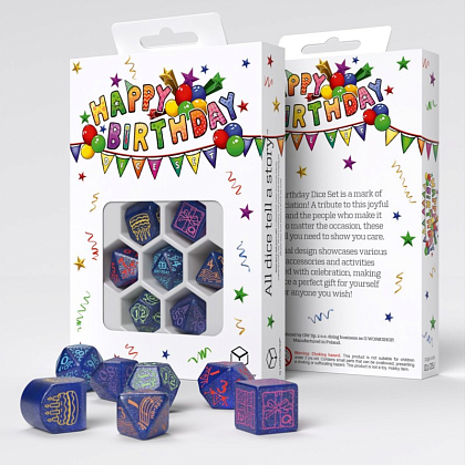Набор кубиков Happy Birthday Dice Set: Streamers, бренду Q-Workshop - KUBIX