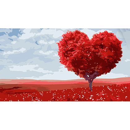 Картина по номерам Дерево-сердце (50х25 см), бренду Strateg - KUBIX