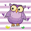 Картина по номерам Фиолетовая сова (30х30 см)