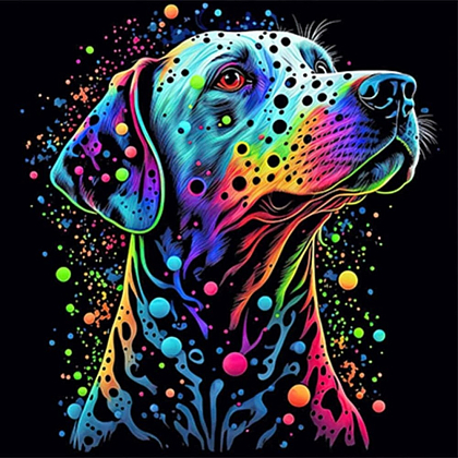 Картина по номерам Красочный пес (40х40 см), бренду Strateg - KUBIX
