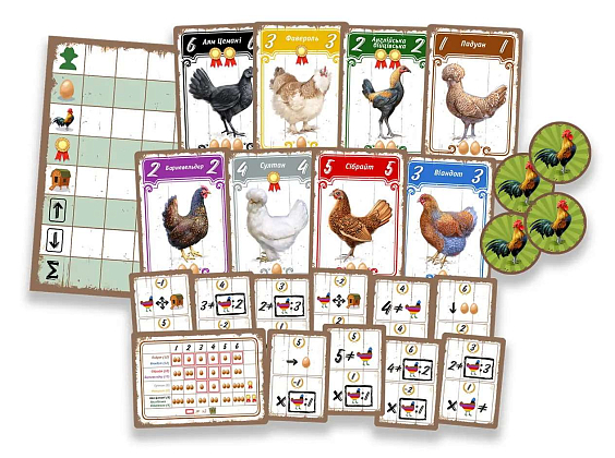 Настольная игра Курочки (Hens), бренду Lord of Boards, для 1-4 гравців, час гри < 30мин. - 3 - KUBIX