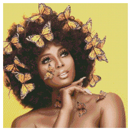 Алмазная мозаика Красавица с бабочками (50х50 см), бренду Strateg - KUBIX