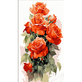 Картина по номерам Трепетные розы (50х25 см)