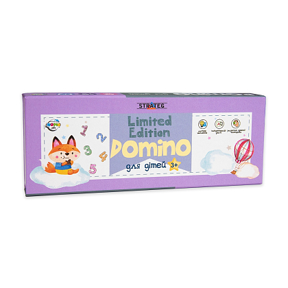 Настільна гра Доміно лімітована версія фіолетова (Domino Limited edition purple), бренду Strateg, для 2-4 гравців, час гри < 30хв. - KUBIX
