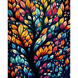 Миниатюра товара Картина по номерам Витражное дерево (40х50 см) - 1