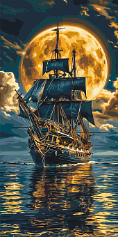 Картина по номерам Корабель у морі (40х80 см)