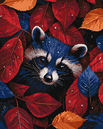 Картина по номерам Осенний енот (40х50 см), бренду Идейка - KUBIX