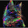 Миниатюра товара Картина по номерам Яркий котенок (40х40 см) - 1