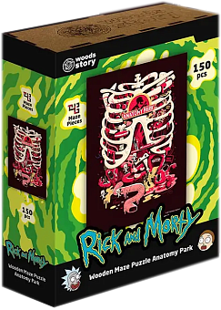 Деревянный пазл-лабиринт Rick & Morty Anatomy Park XL