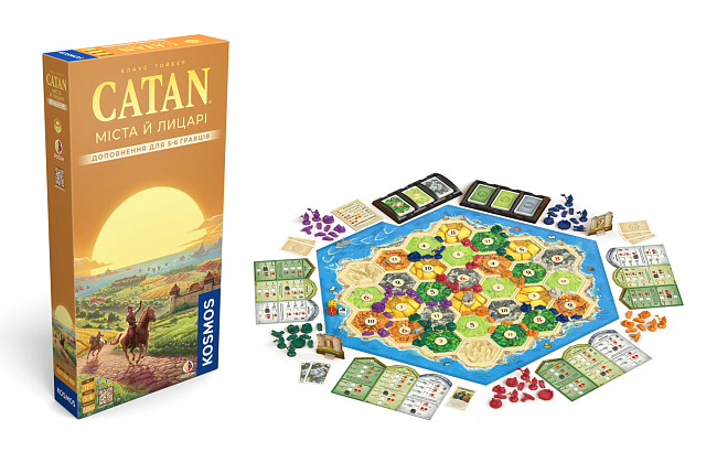 Настольная игра CATAN. Города и рыцари. Дополнение для 5-6 игроков (Catan: Cities & Knights. 5-6 Player Extension), бренду Rozum, для 3-6 гравців, час гри > 60мин. - 2 - KUBIX