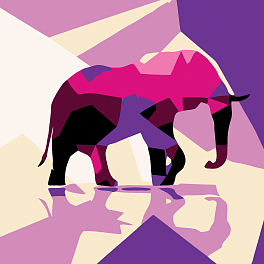 Картина за номерами Слон в абстракції (20х20 см)