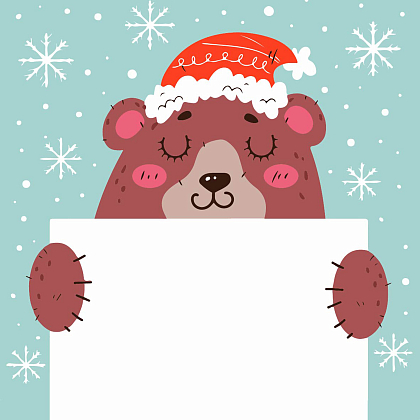 Картина по номерам Медвежонок с открыткой (20х20 см), бренду Strateg - KUBIX