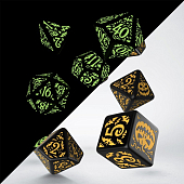 Мініатюра товару Набір кубиків Halloween Pumpkin Black & Glow in the dark Dice Set - 1
